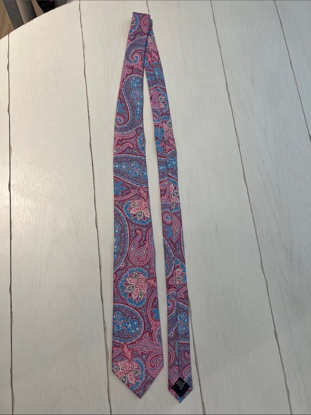 croft & barrow Pink and Blue Paisley Silk Tie